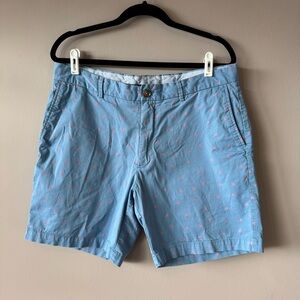 Peter Millar Men’s‎ Blue Shark Fin Print Chino Shorts Size 35